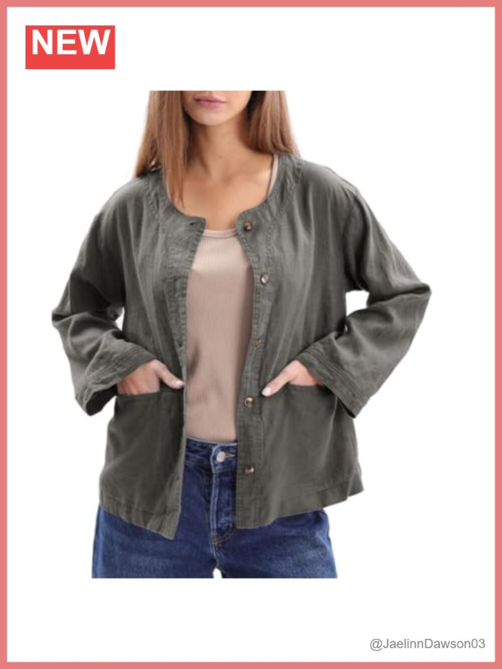 100% Linen Long Sleeve Button Up Cardigan Relaxed Fit